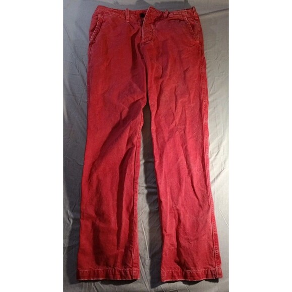 Abercrombie & Fitch Other - Abercrombie & Fitch Red Pants Mens W32 L32 Button Fly Slim Casual Chinos